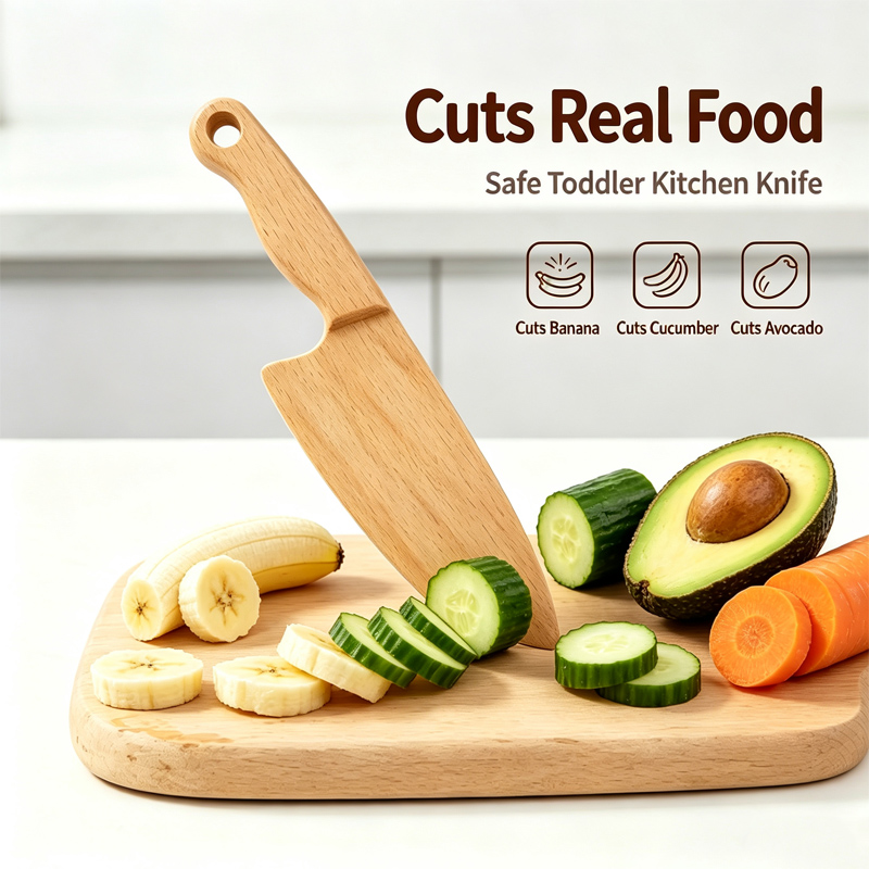 Kids Outdoor Kitchen Accessories - Деревянный детский нож для приготовления пищи,